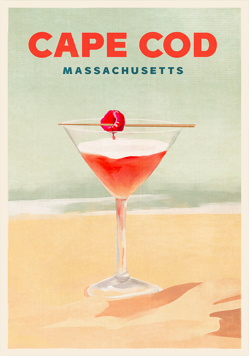 Wysoki plakat z koktajlem Cape Cod