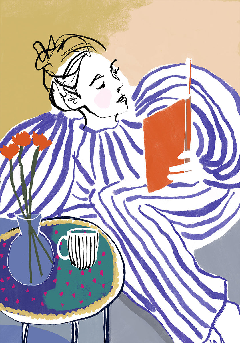 Plakat w przytulnym kąciku do czytania