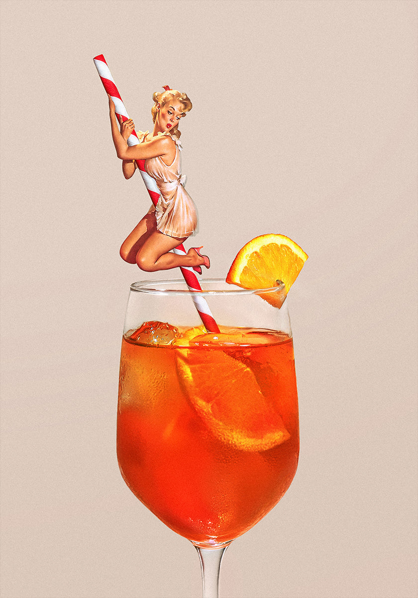 Plakat koktajlowy w stylu retro Spritz
