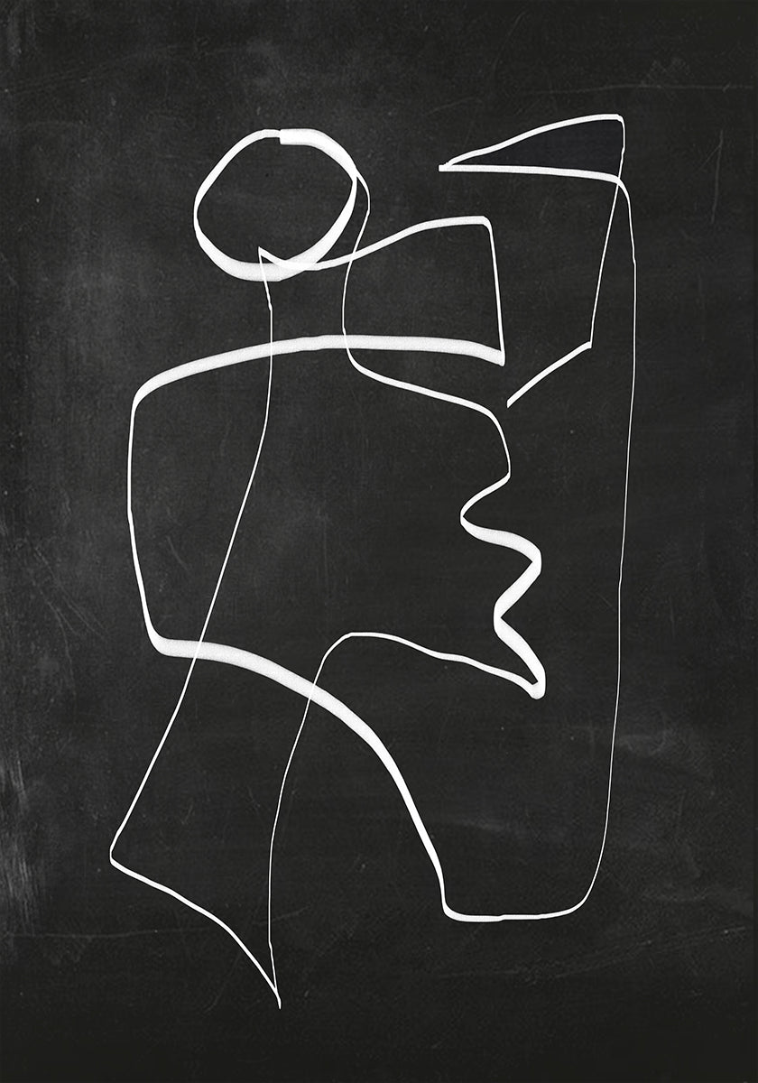 Abstrakcyjna grafika liniowa 6 2 plakat