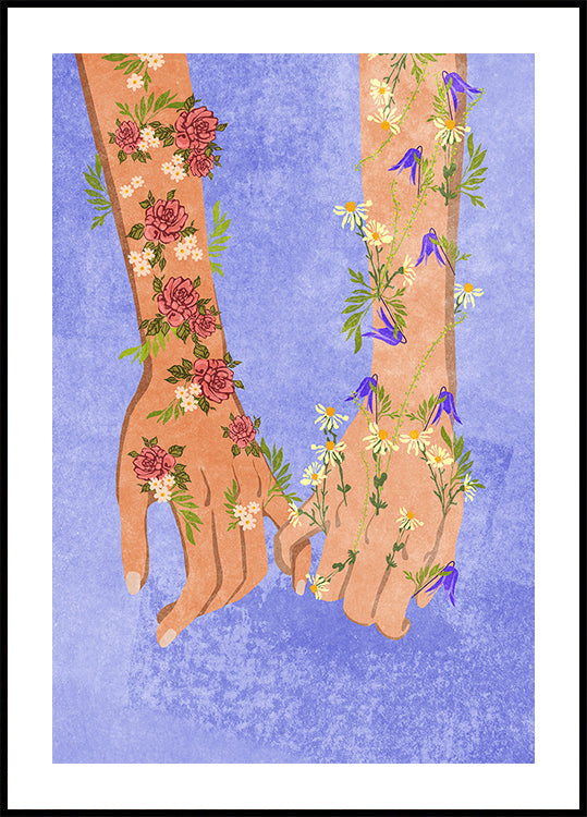 Trzymając się za ręce plakat