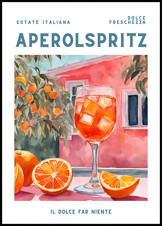 Aperol Spritz, Aquarell, świeży plakat