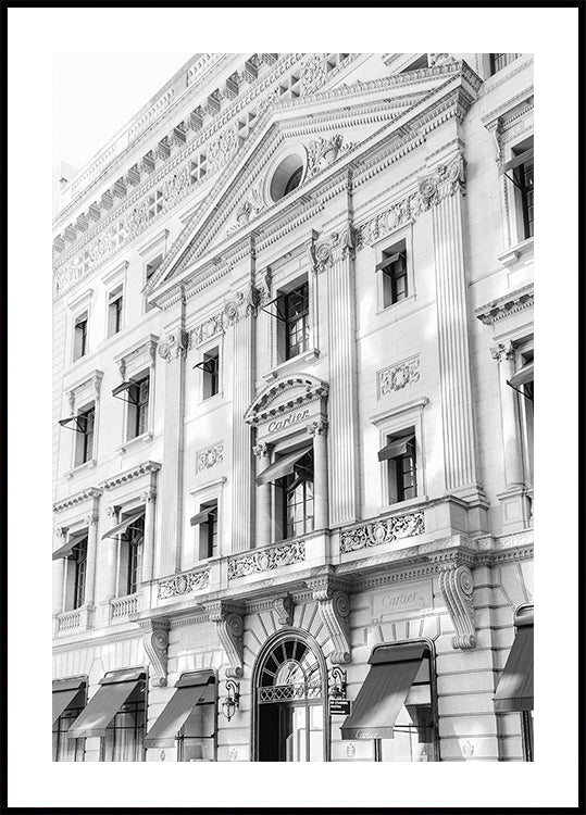 Czarno-biały plakat Cartier New York Boutique
