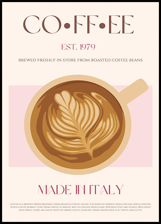 Plakat o włoskiej kawie