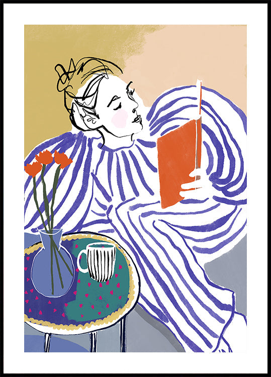 Plakat w przytulnym kąciku do czytania