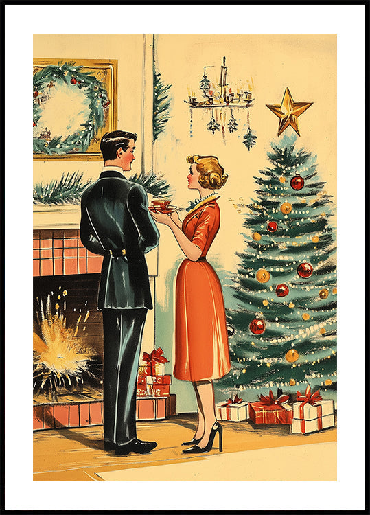 Retro Boże Narodzenie plakat