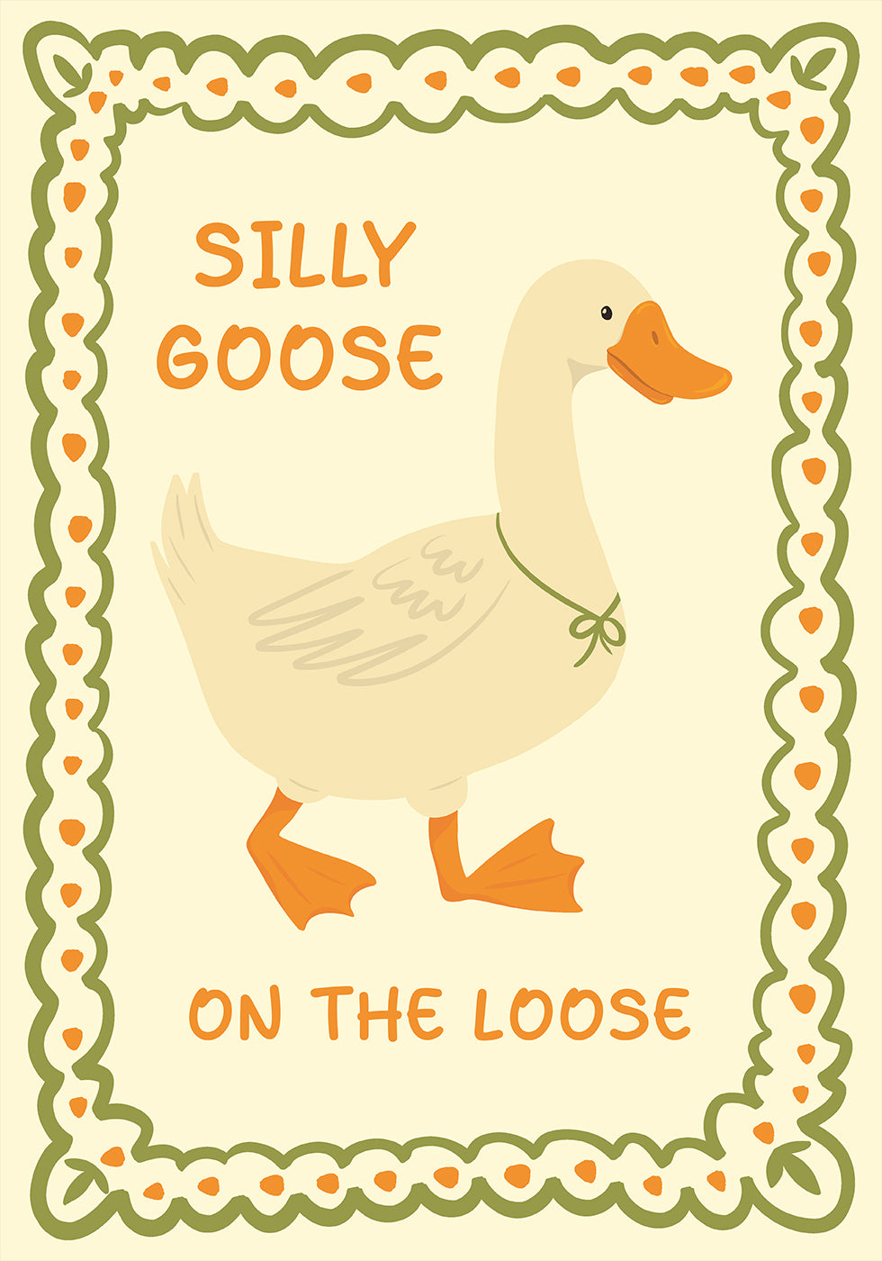 Silly Goose na luźnym plakacie z ilustracją