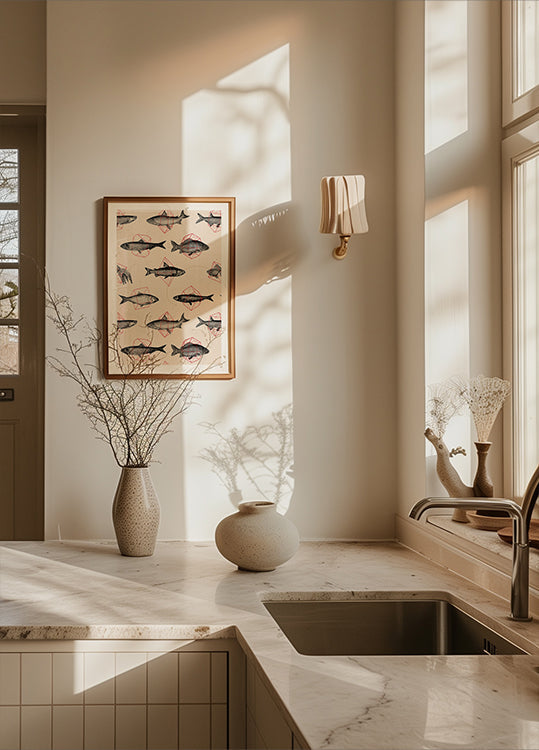 Plakat Ryby w geometrii nr 4