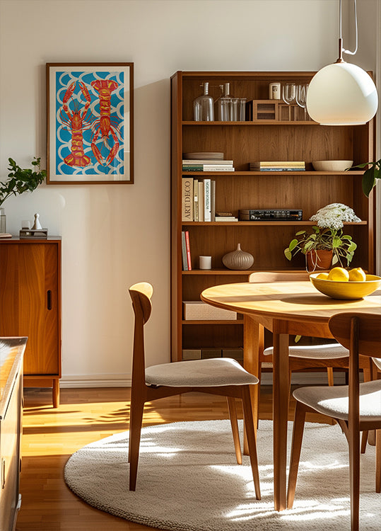 Langoustines Na Niebieskim Plakacie