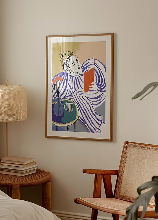 Plakat w przytulnym kąciku do czytania