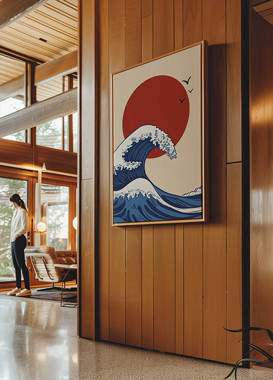 Plakat z falą słoneczną