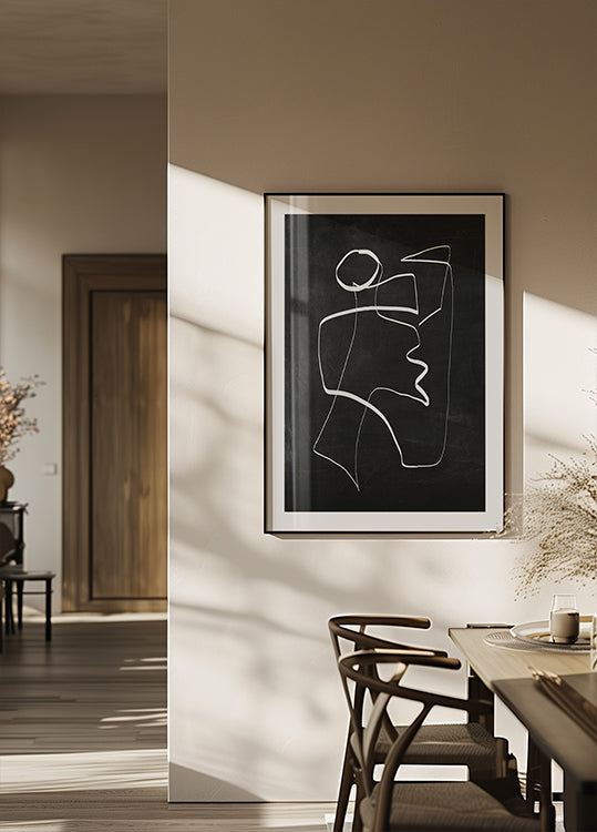 Abstrakcyjna grafika liniowa 6 2 plakat