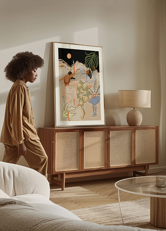 Plakat tańca w świetle księżyca