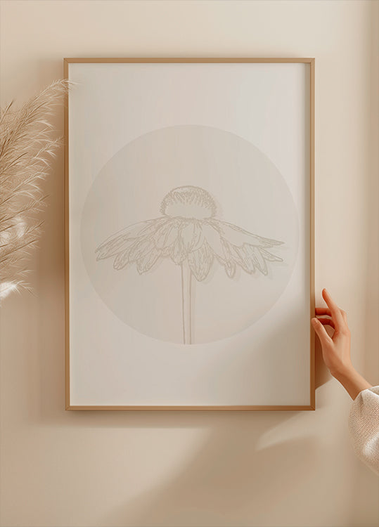 Gaillardia Bloom, plakat z linią botaniczną