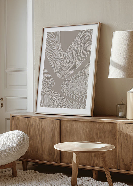 Plakat artystyczny o płynnych konturach