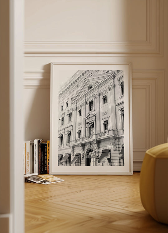 Czarno-biały plakat Cartier New York Boutique
