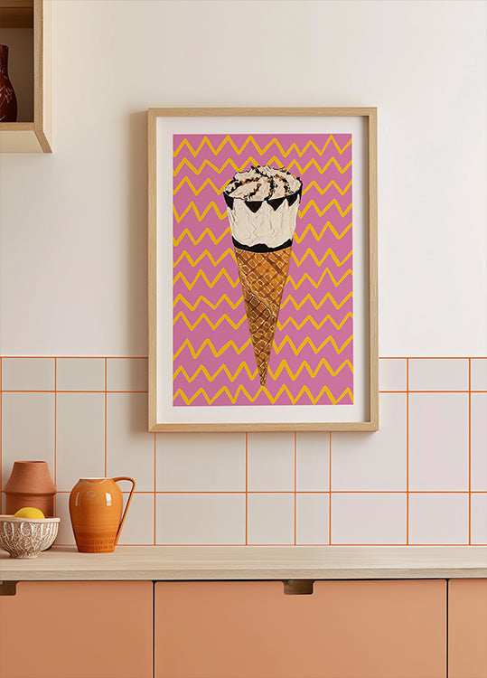 Różowy plakat Cornetto