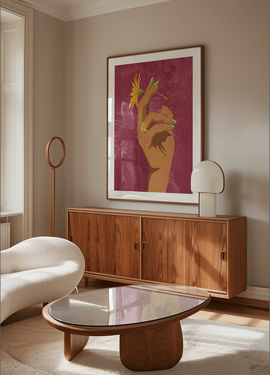 Plakat z kwiatami palenia