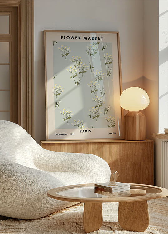 Plakat targu kwiatowego w Paryżu