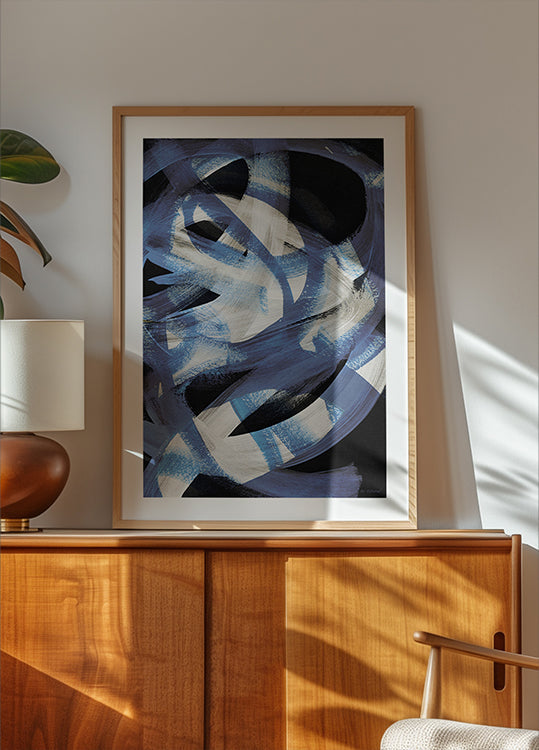 Abstrakcyjne pociągnięcia pędzlem 128 plakat