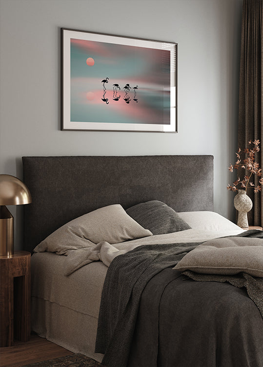 Rodzinne flamingi. Plakat