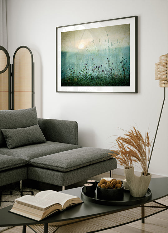 Plakat o jesiennym wschodzie słońca