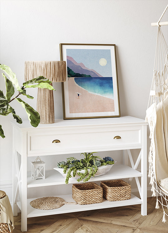 Plakat na plaży surfingowej