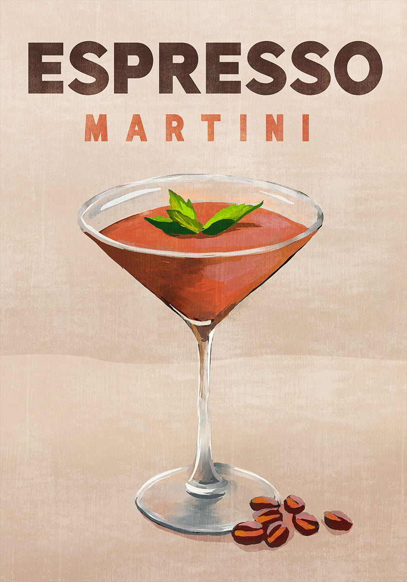 Plakat dekoracyjny baru koktajlowego Espresso Martini