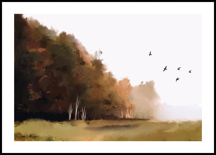 Autumn Watercolor Landscape Plakat - Posterbox.dk