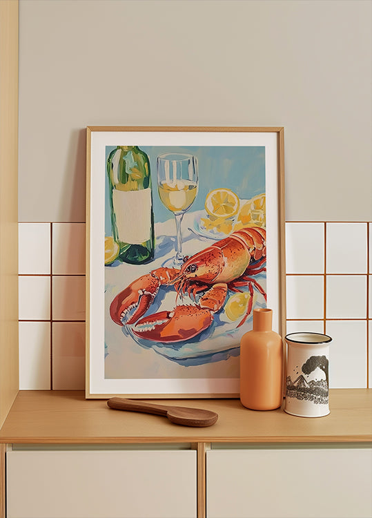 Lobster and Wine Still Life (NEW) - Posterbox