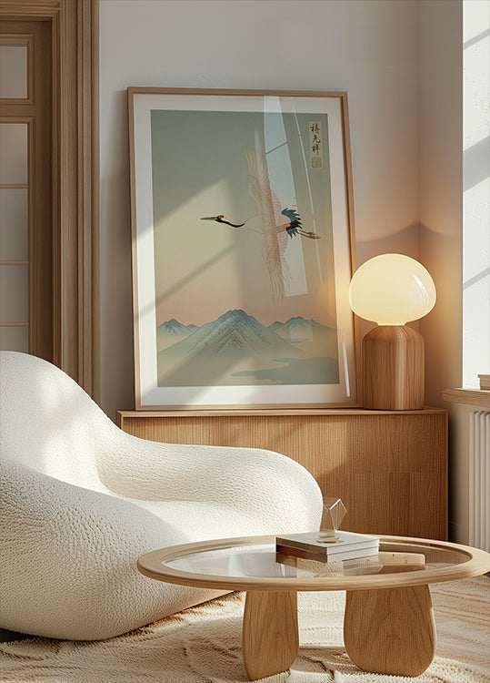 Elegant Crane Horizon Poster - Posterbox