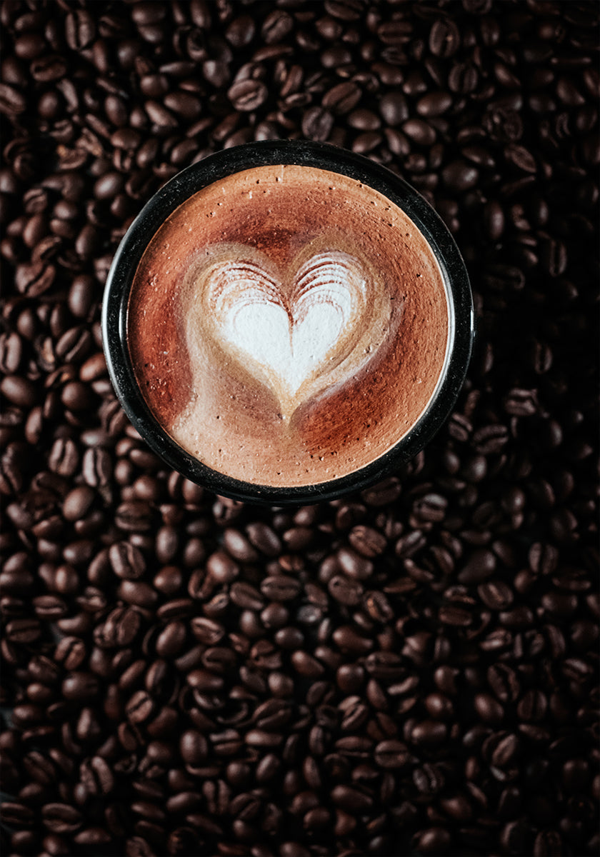 plakat „kocham latte”.