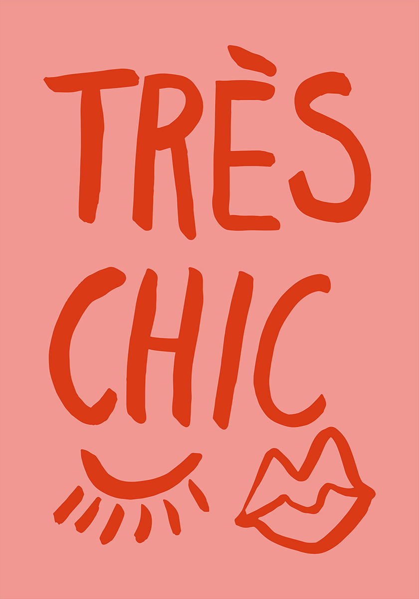 Różowy plakat Très Chic