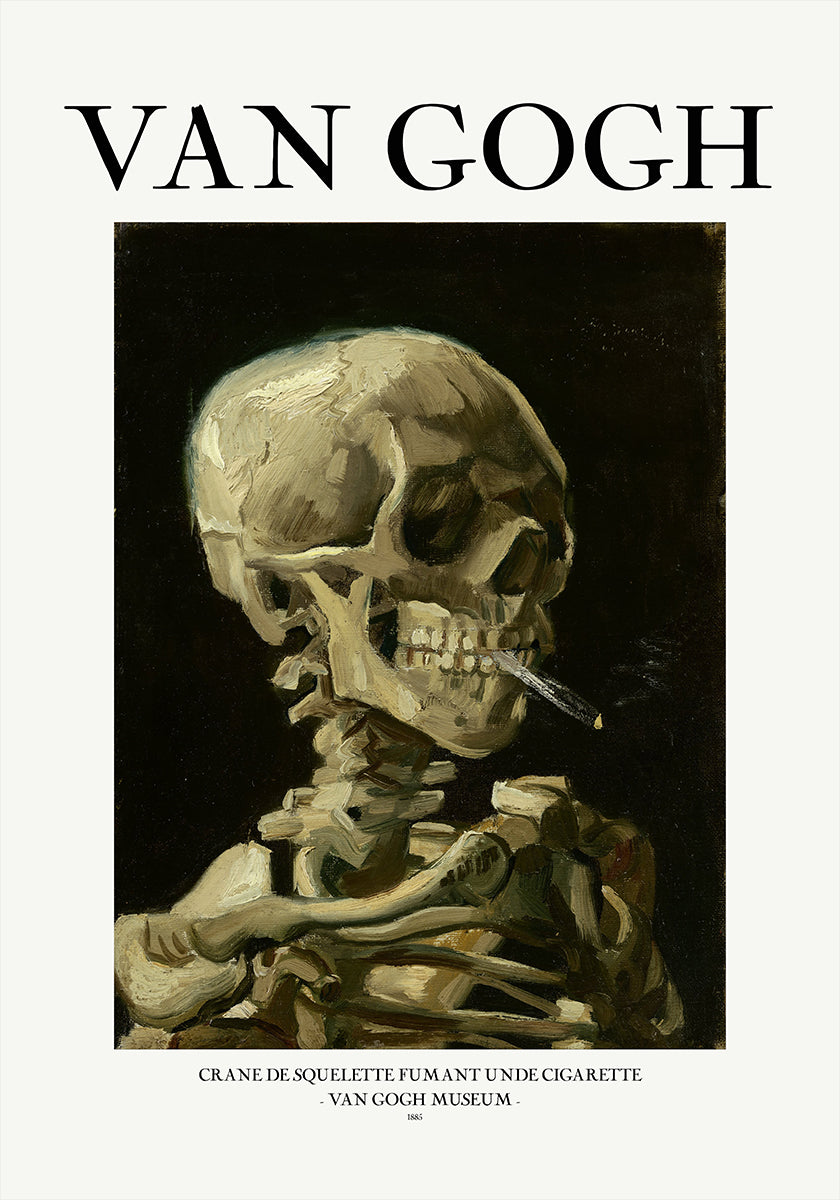 Plakat Głowa szkieletu z palącym się papierosem