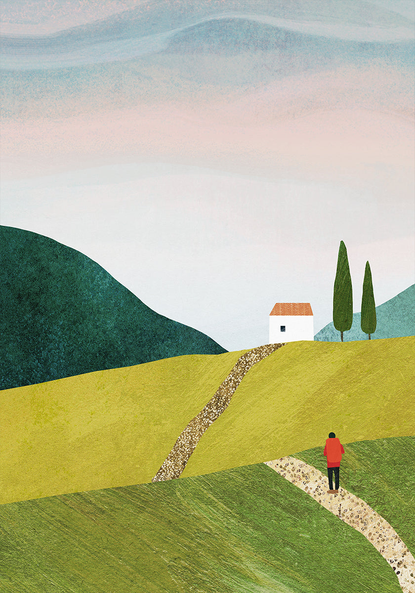 Plakat chodzenia do domu