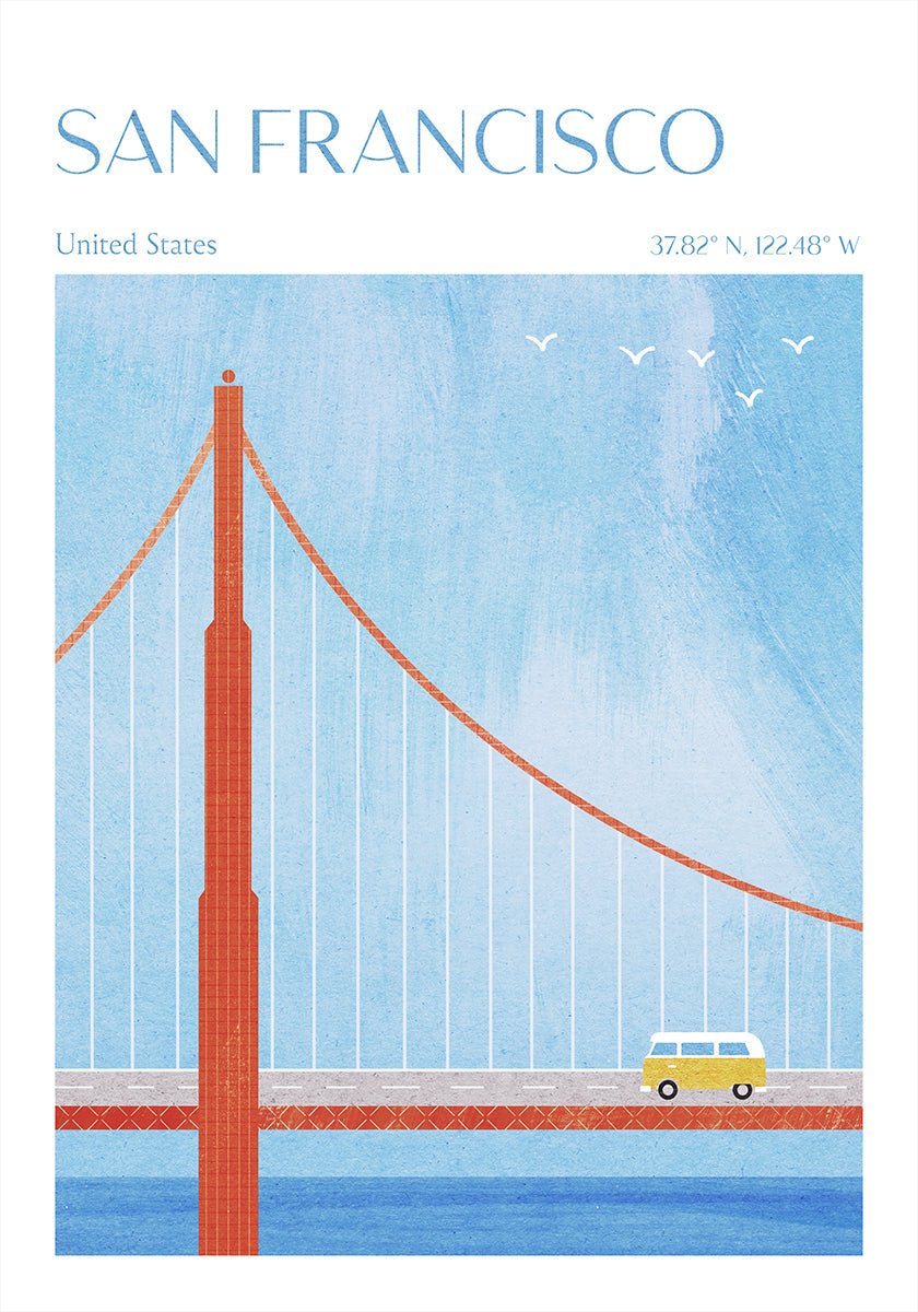 Plakat San Francisco, most Golden Gate