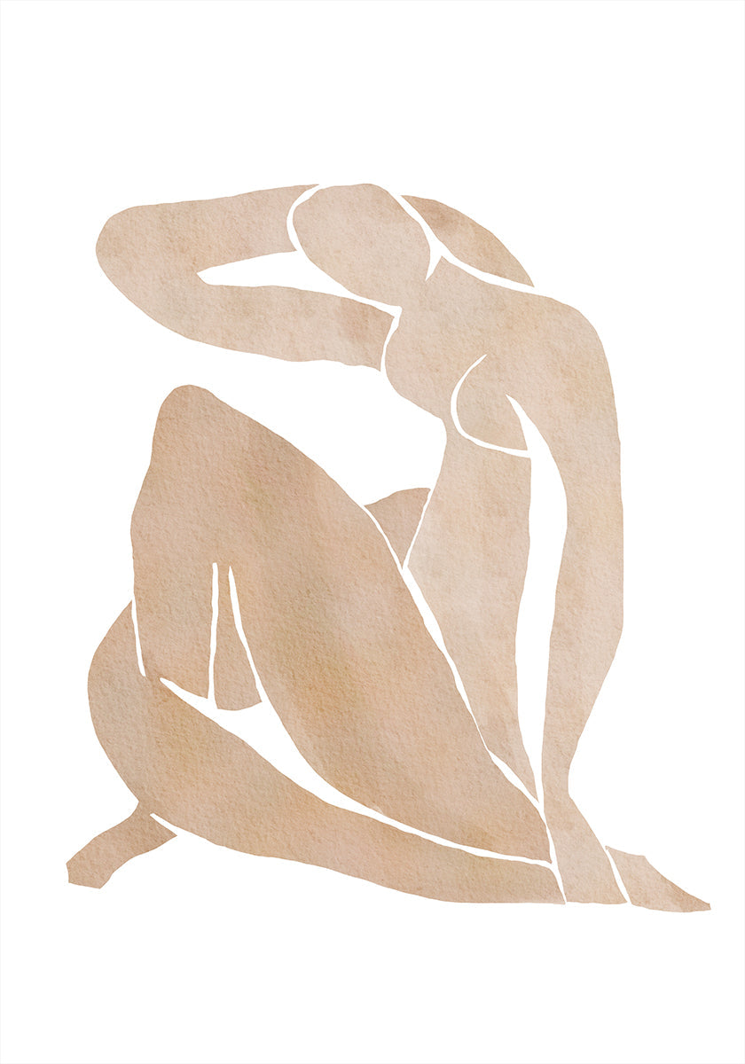 Plakat sztuki abstrakcyjnej w kształcie kobiety