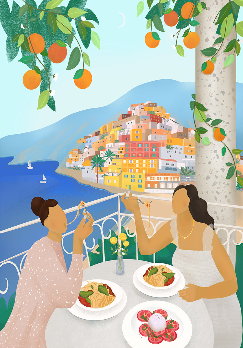 Plakat Dziewczyny w Positano