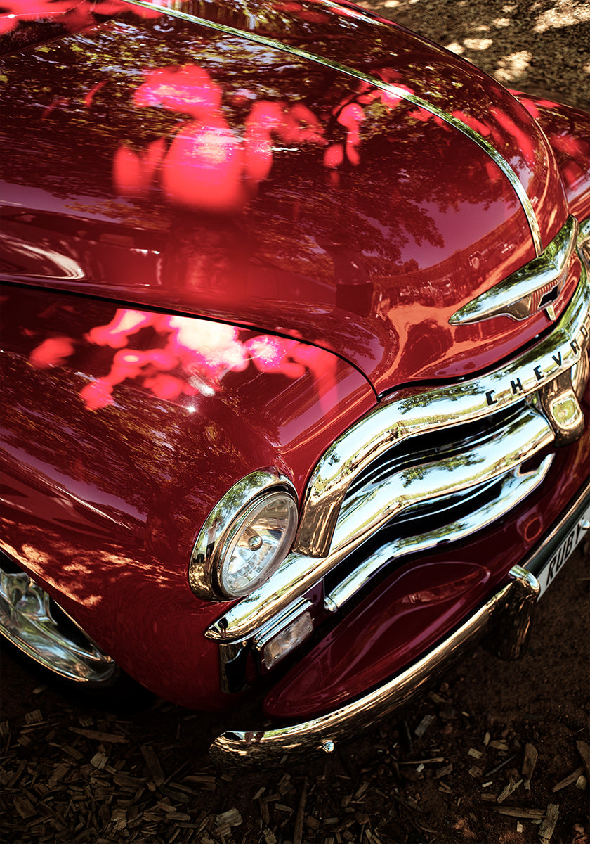 Plakat o klasycznym połysku w kolorze karmazynowym