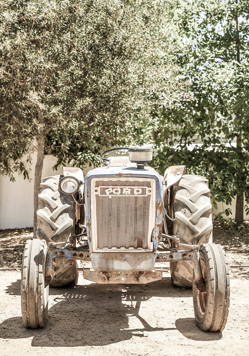 Plakat ze sceną wytrzymałego ciągnika