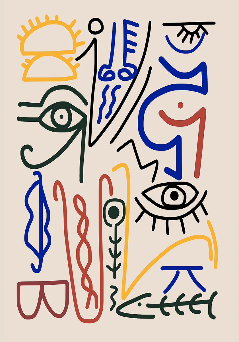 Plakat z mistycznymi symbolami