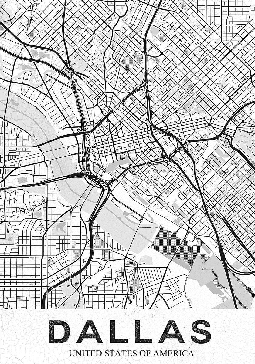 Biały plakat Dallas