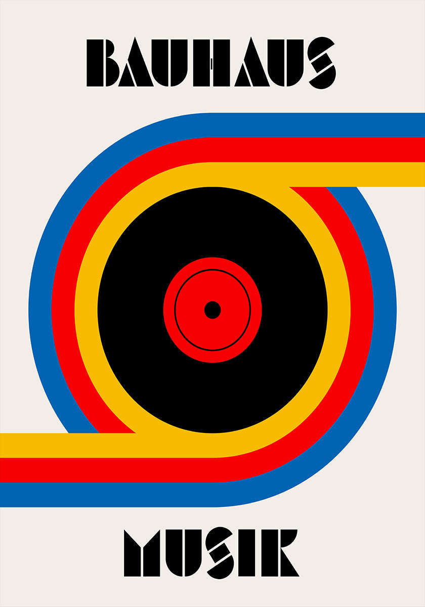 Plakat winylowy z muzyką Bauhaus