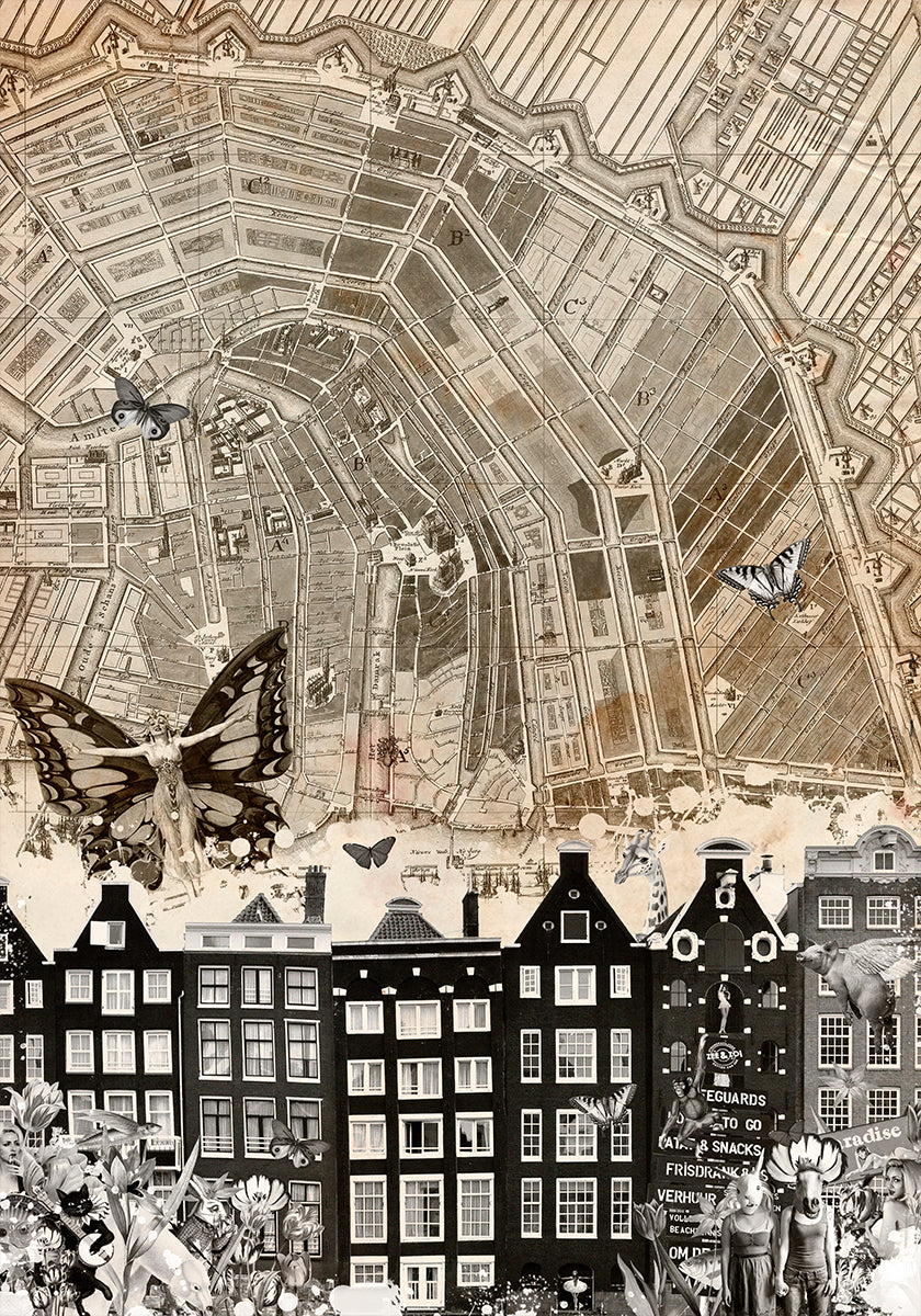 Plakat Amsterdamu (przerwy w mieście).