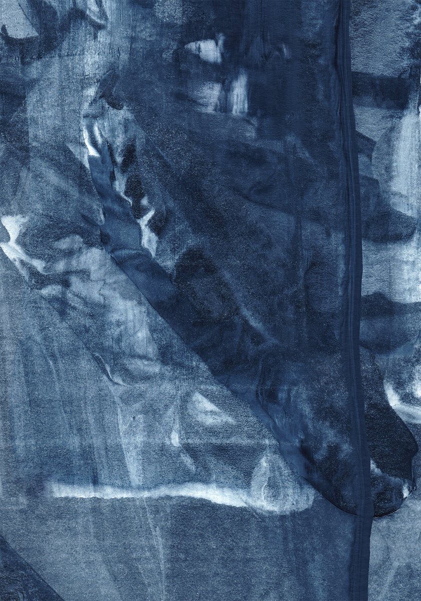 Blue Texture Flowing Vertical Lines Plakat - Posterbox