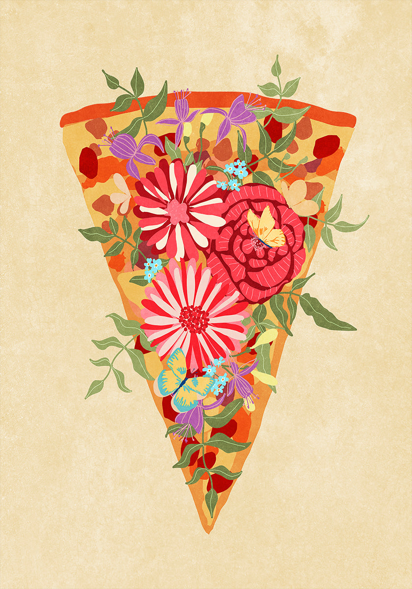 Kawałek pizzy kwiatowej