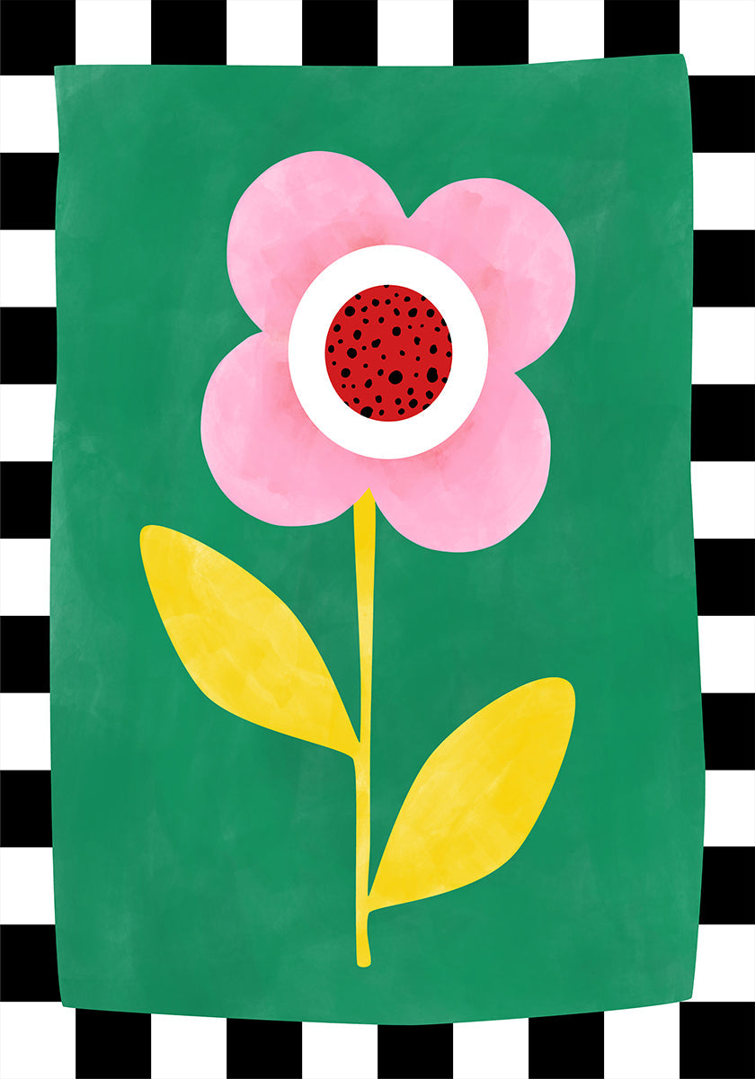 Pink Flower with Yellow Leaves (NEW) - Posterbox