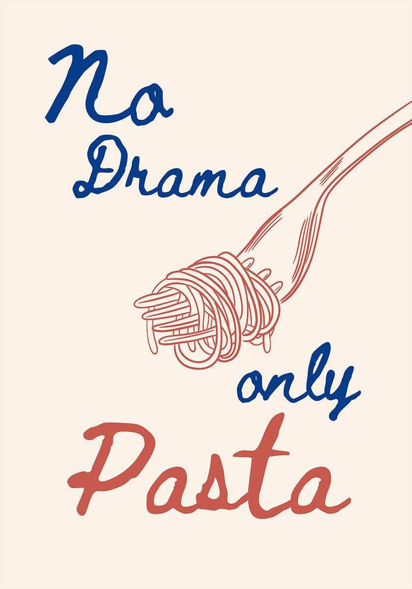 Żadnych dramatów, tylko makaron, ilustracja + tekst