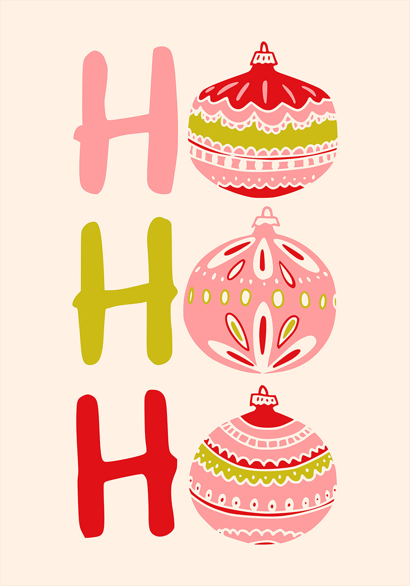 HoHoHo Wesoły mały świąteczny plakat ilustracyjny