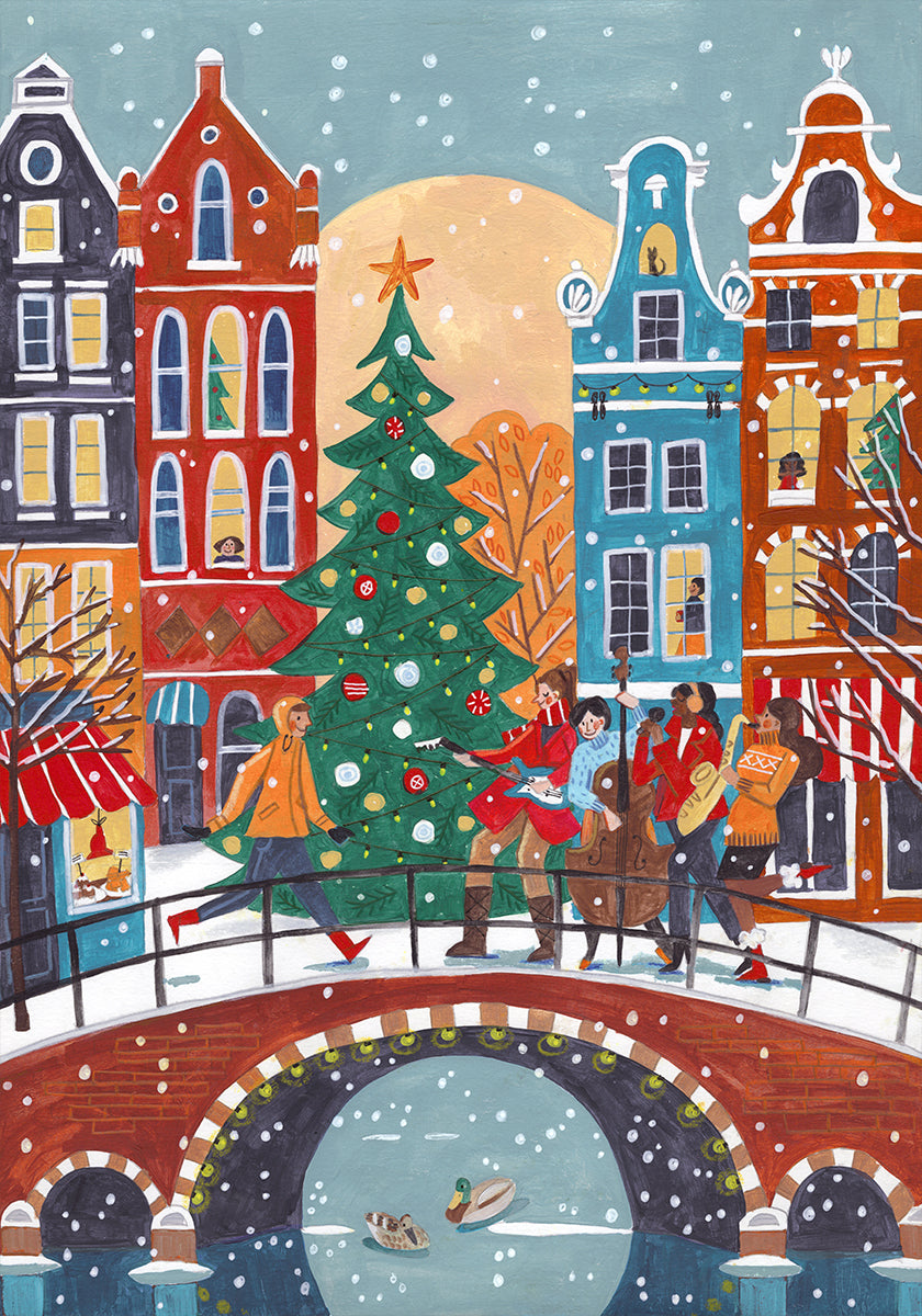 Plakat Opady śniegu w Amsterdamie